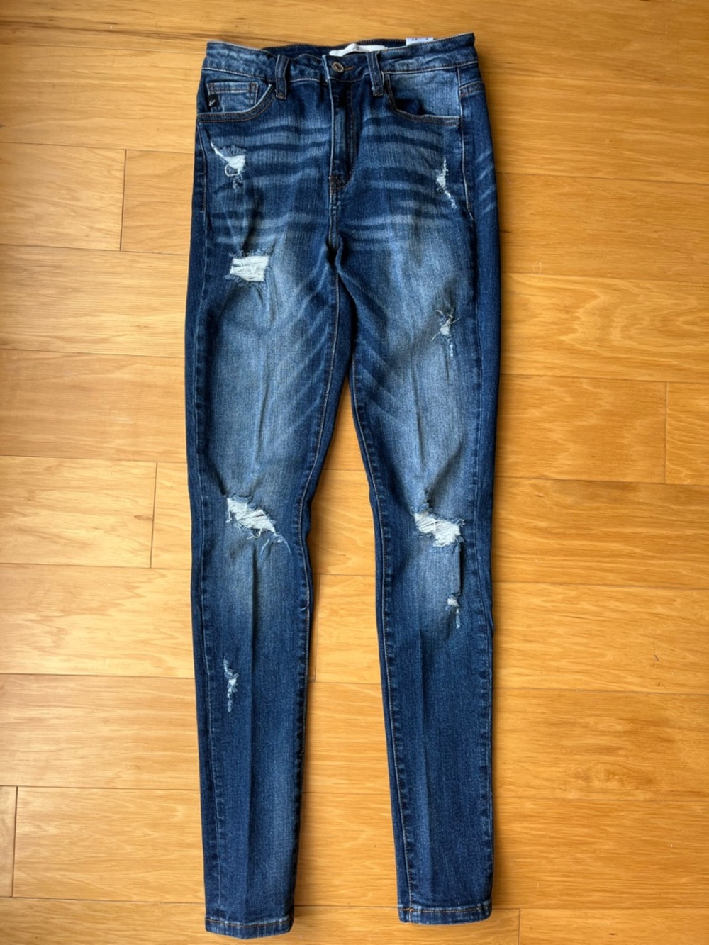KanCan Dark Blue Distressed Skinny Jeans